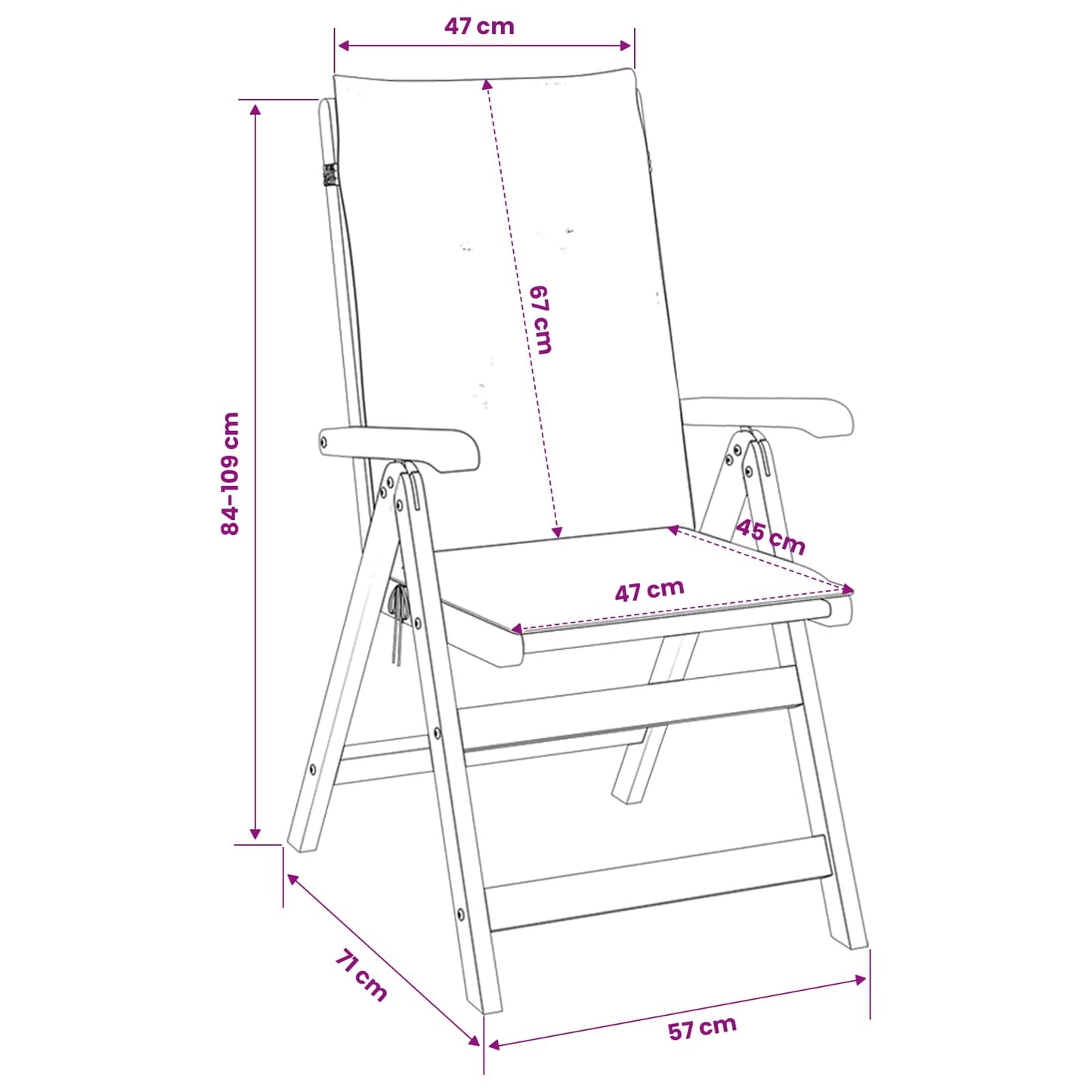 Recliner Tuinstoelen 2 st Naturel Massief Acaciahout