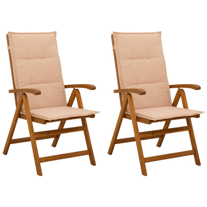 Recliner Tuinstoelen 2 st Naturel Massief Acaciahout