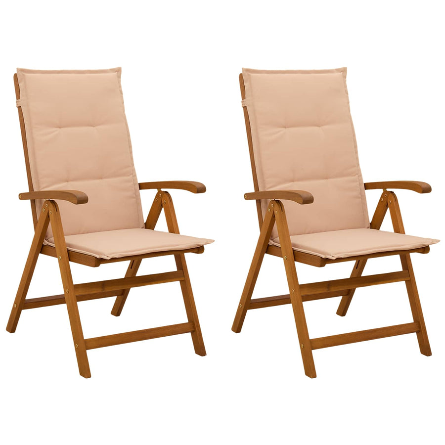 Recliner Tuinstoelen 2 st Naturel Massief Acaciahout