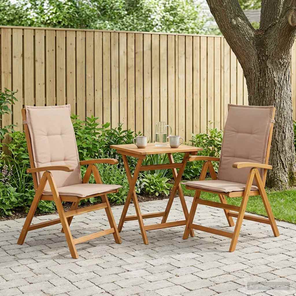 Recliner Tuinstoelen 2 st Naturel Massief Acaciahout