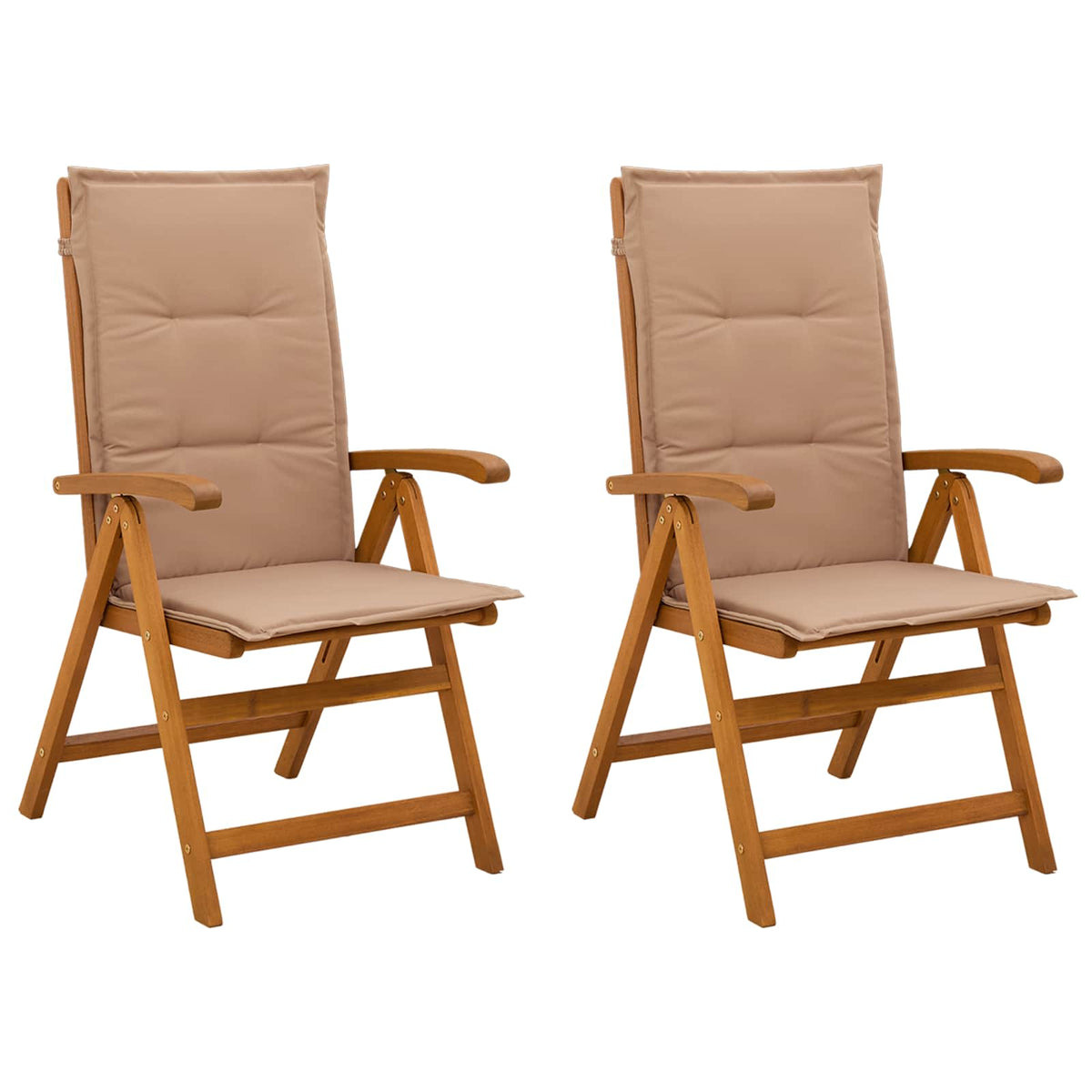 Recliner Tuinstoelen 2 st Naturel Massief Acaciahout