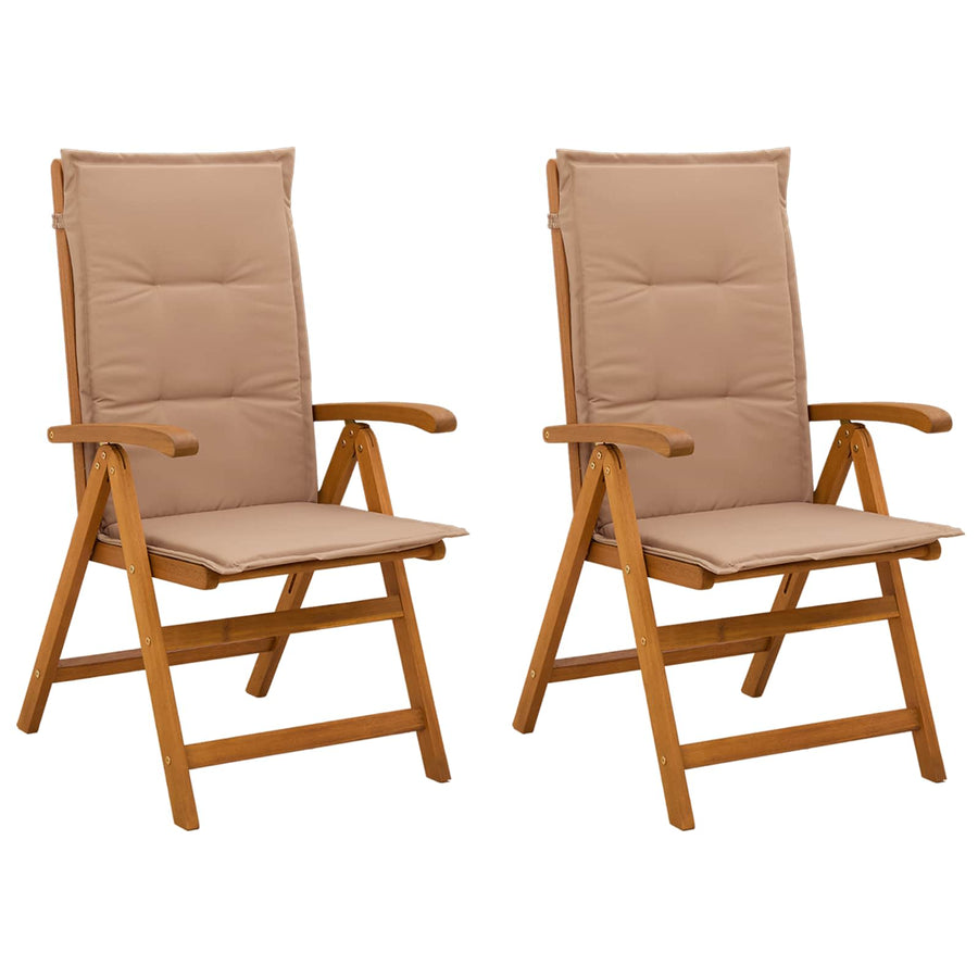 Recliner Tuinstoelen 2 st Naturel Massief Acaciahout