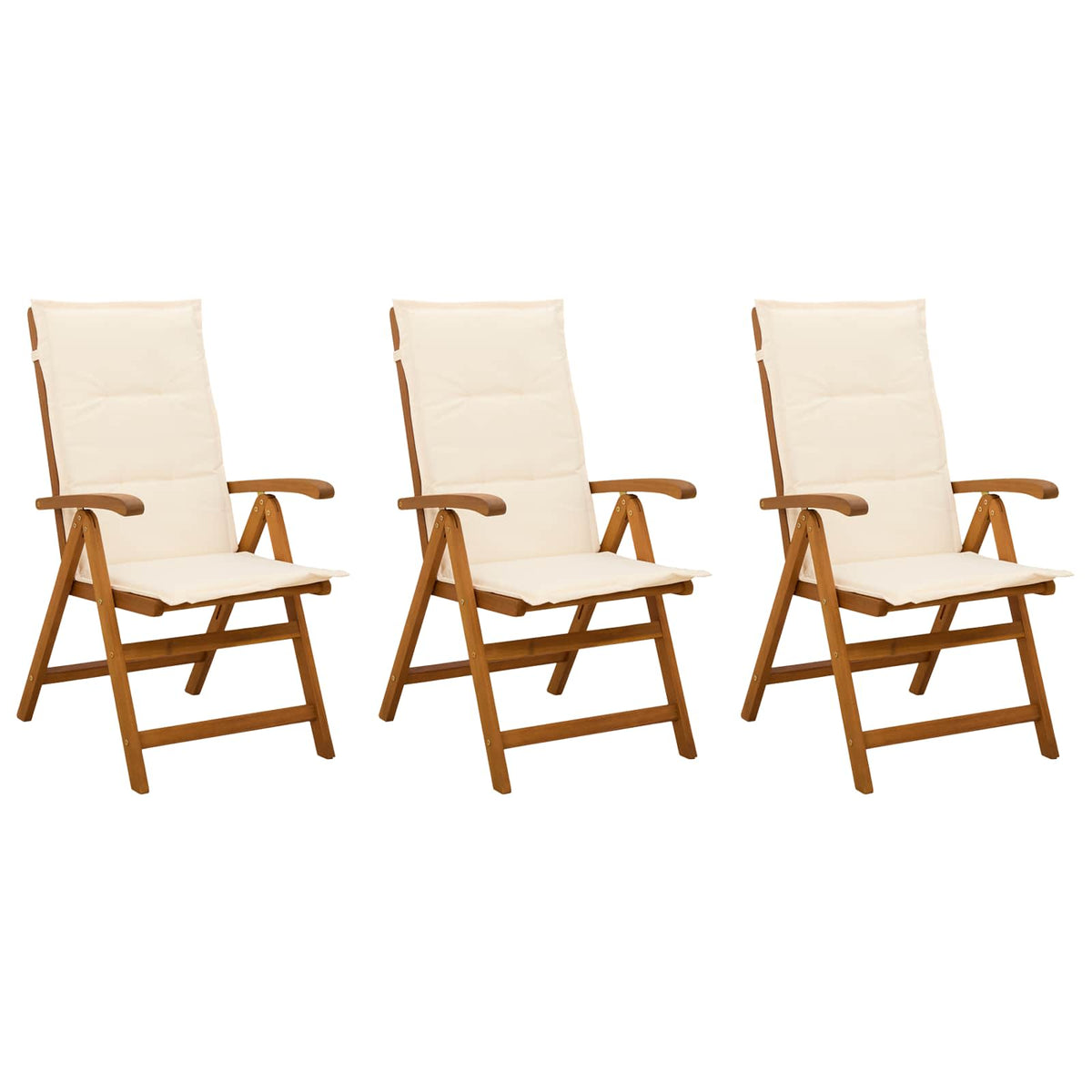 Recliner Tuinstoelen 3 st Naturel Massief Acaciahout