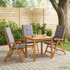 Recliner Tuinstoelen 3 st Naturel Massief Acaciahout