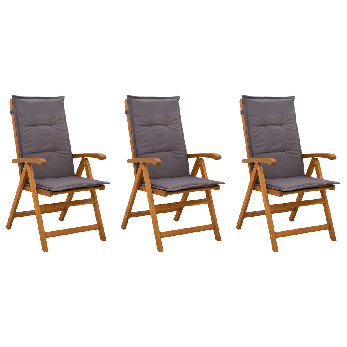 Recliner Tuinstoelen 3 st Naturel Massief Acaciahout