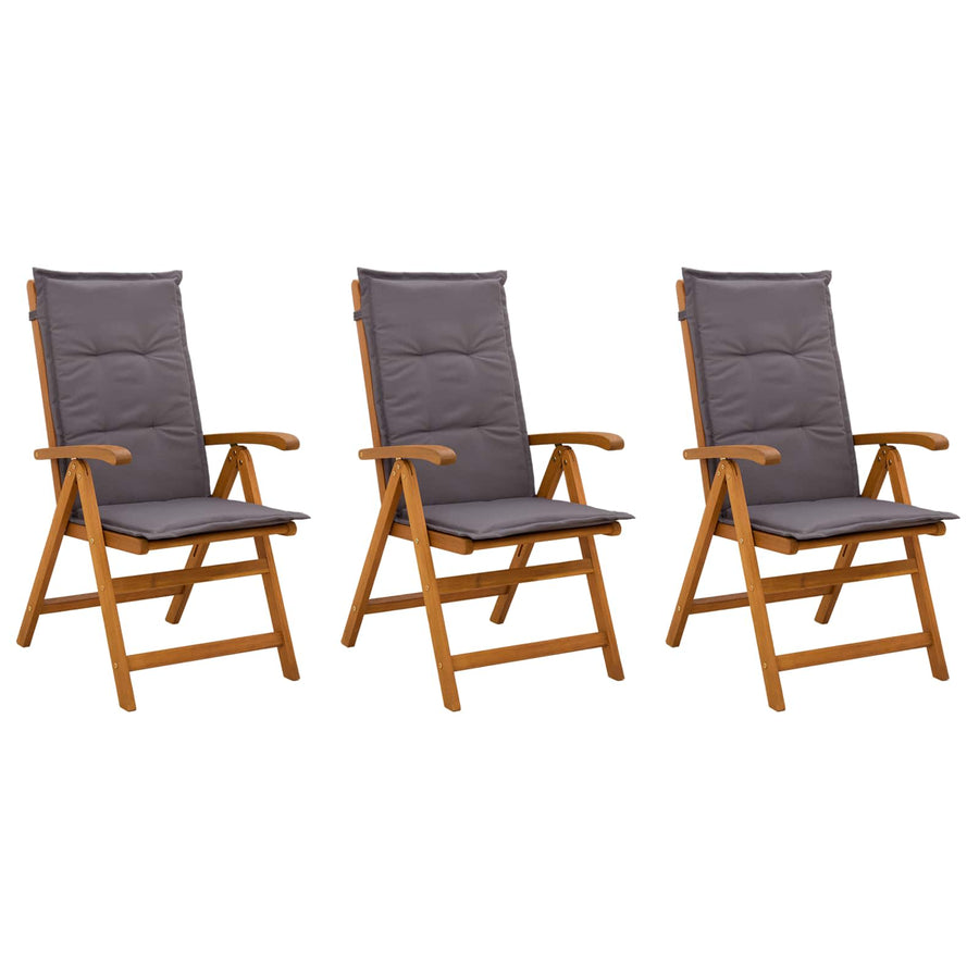 Recliner Tuinstoelen 3 st Naturel Massief Acaciahout