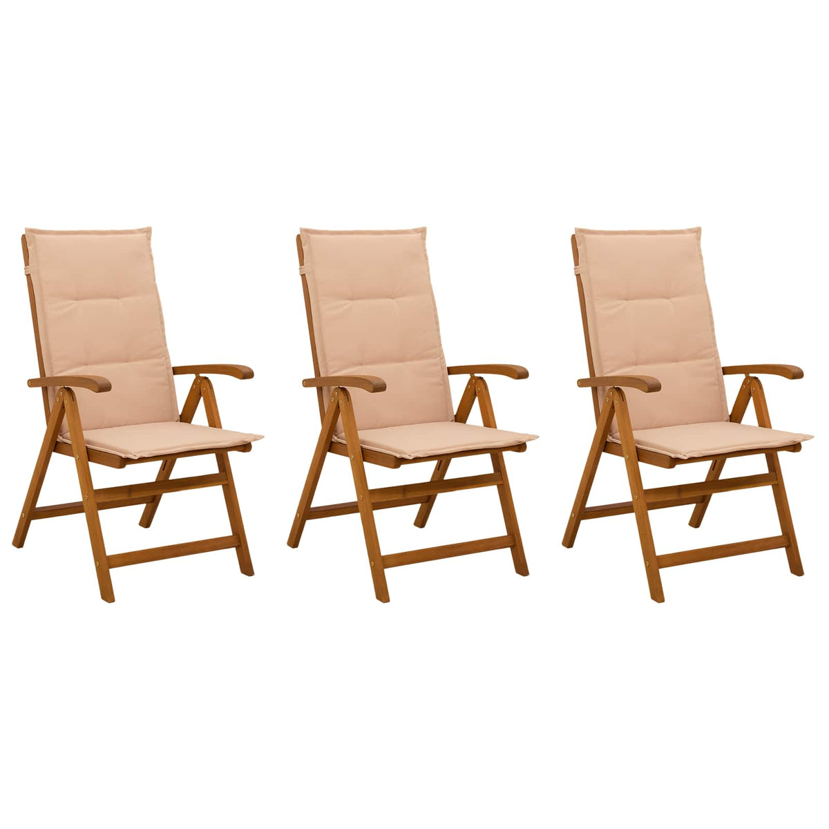 Recliner Tuinstoelen 3 st Naturel Massief Acaciahout
