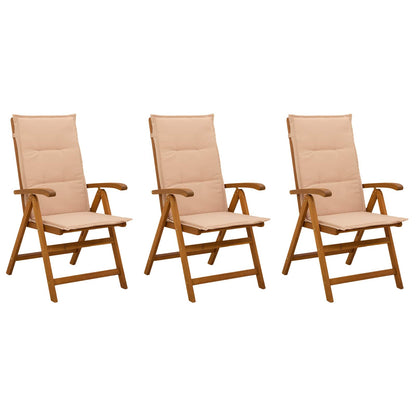 Recliner Tuinstoelen 3 st Naturel Massief Acaciahout