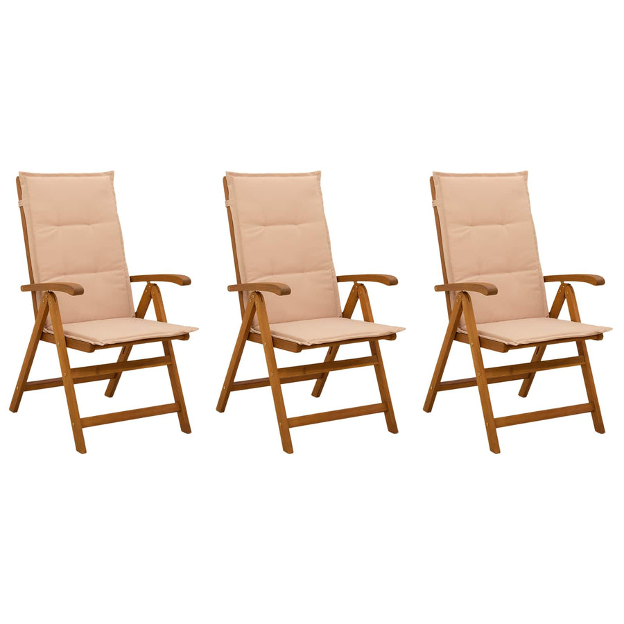 Recliner Tuinstoelen 3 st Naturel Massief Acaciahout