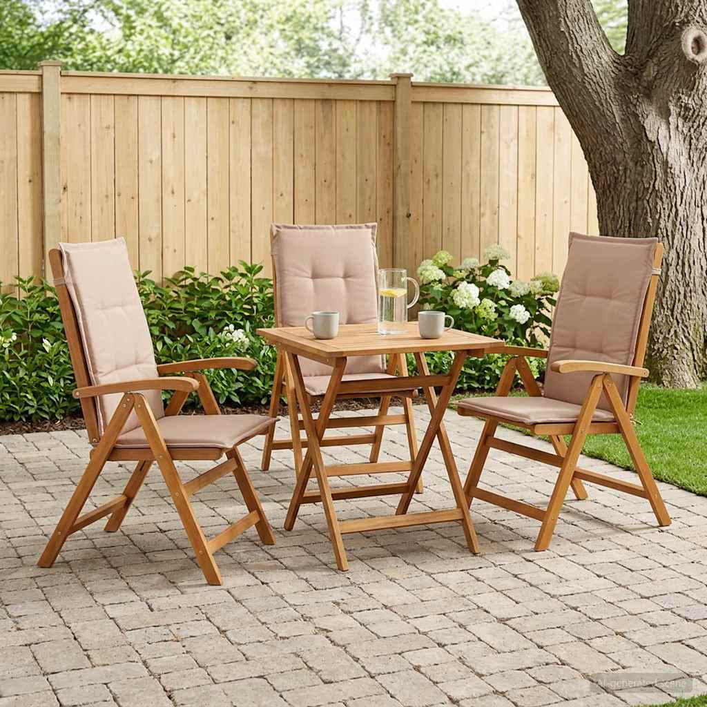 Recliner Tuinstoelen 3 st Naturel Massief Acaciahout