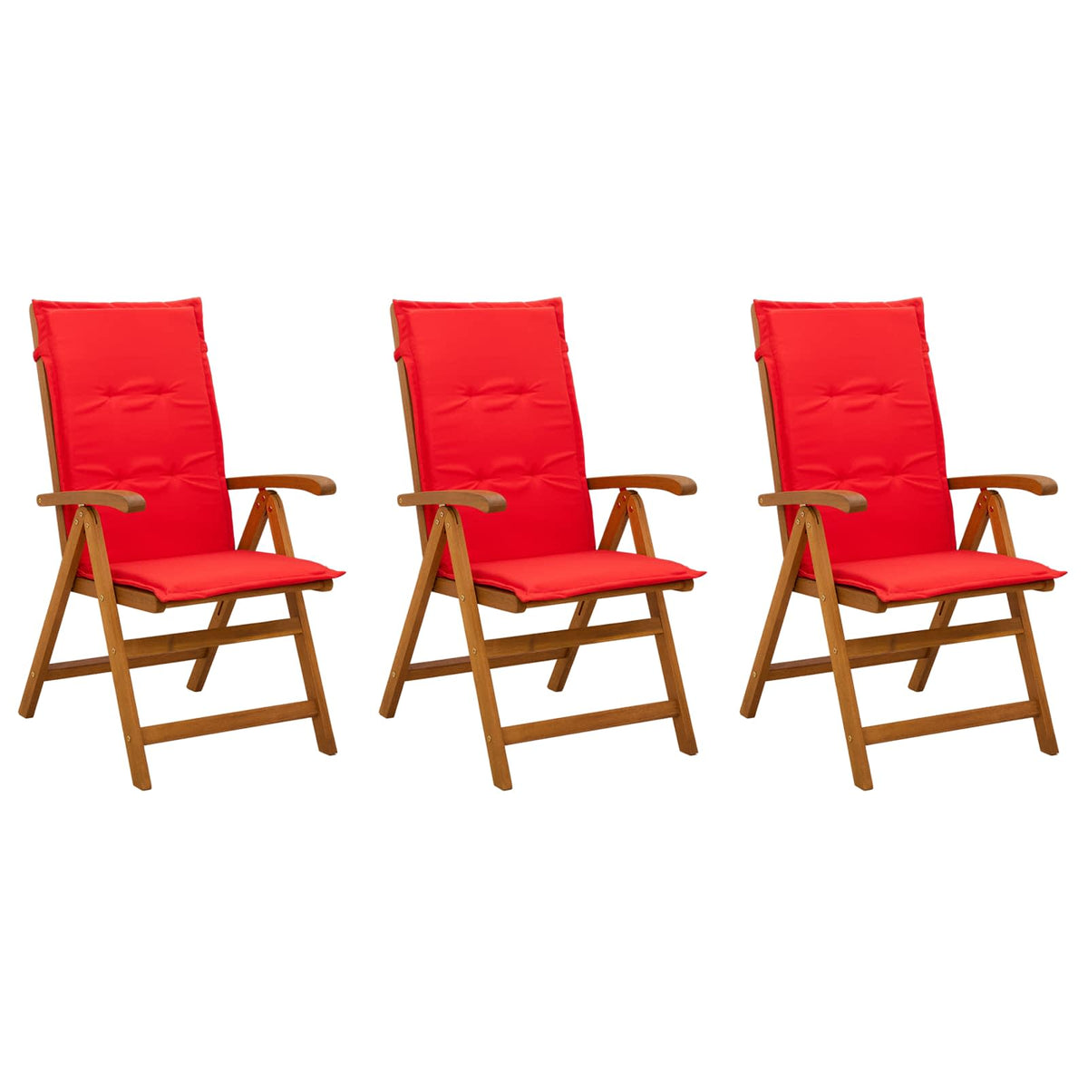 Recliner Tuinstoelen 3 st Naturel Massief Acaciahout