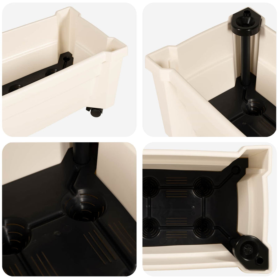 Calypso plantenbak met wielen Wit 79 x 35 x 33 cm PP