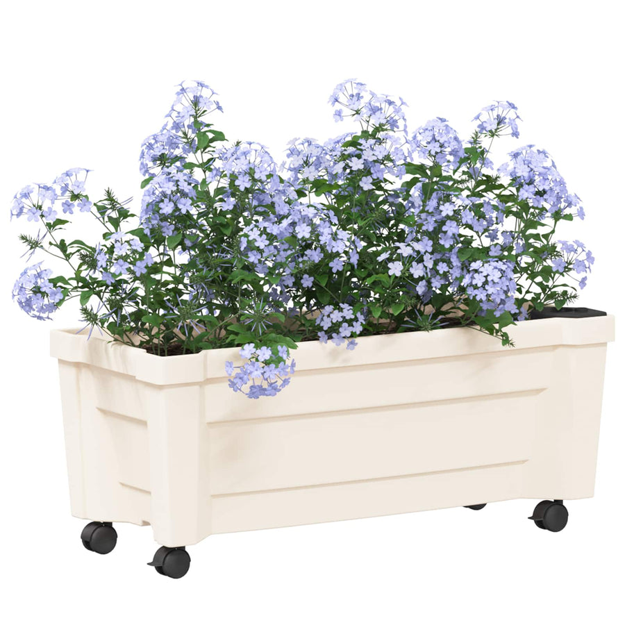 Calypso plantenbak met wielen Wit 79 x 35 x 33 cm PP