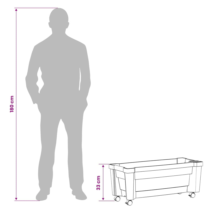 Calypso plantenbak met wielen Wit 79 x 35 x 33 cm PP