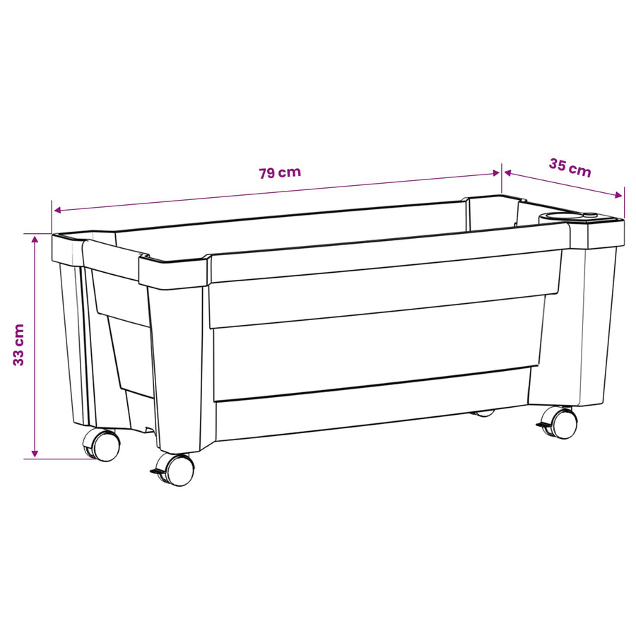 Calypso plantenbak met wielen Wit 79 x 35 x 33 cm PP