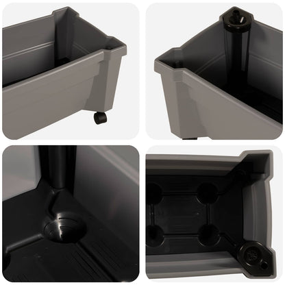 Calypso plantenbak met wielen Grijs 79 x 35 x 33 cm PP