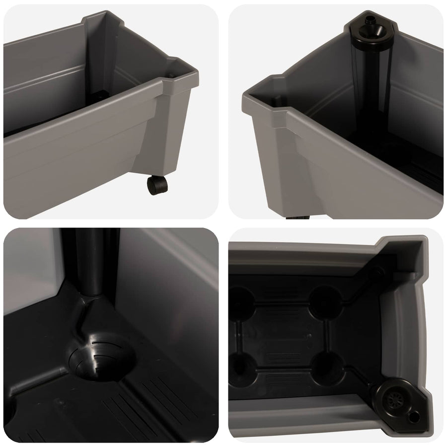 Calypso plantenbak met wielen Grijs 79 x 35 x 33 cm PP