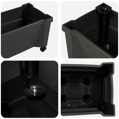 Calypso plantenbak met wielen Antracietkleurig 79 x 35 x 33 cm