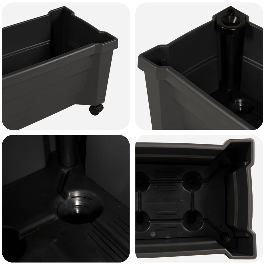 Calypso plantenbak met wielen Antracietkleurig 79 x 35 x 33 cm