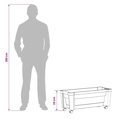 Calypso plantenbak met wielen Antracietkleurig 79 x 35 x 33 cm