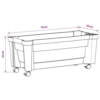 Calypso plantenbak met wielen Antracietkleurig 79 x 35 x 33 cm