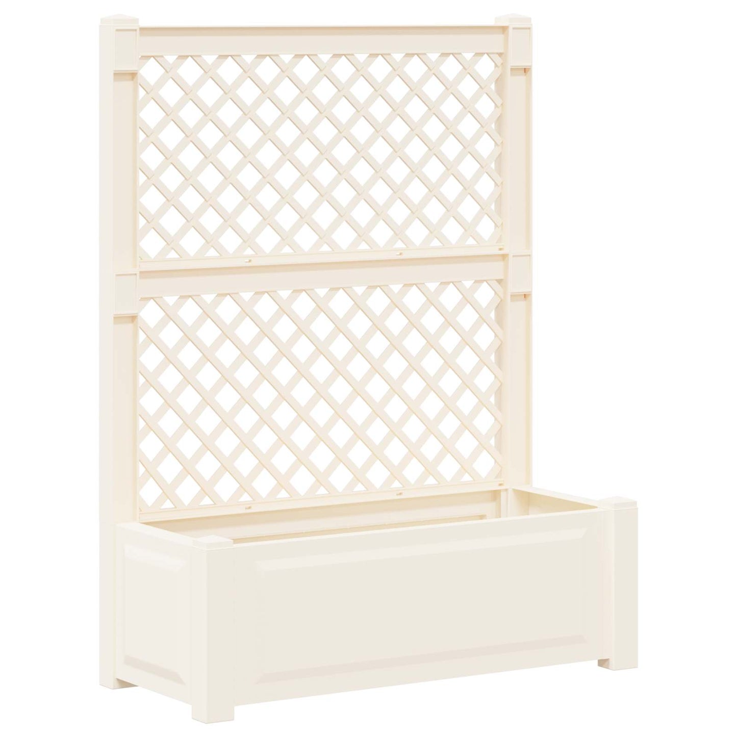 Grote plantenbak met trellis Wit 99,5 x 43 x 133,5 cm PP