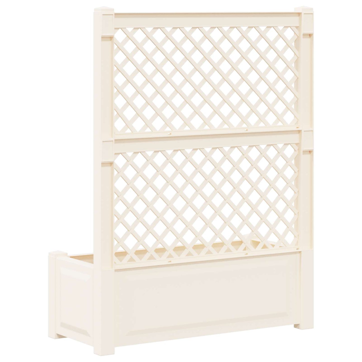 Grote plantenbak met trellis Wit 99,5 x 43 x 133,5 cm PP