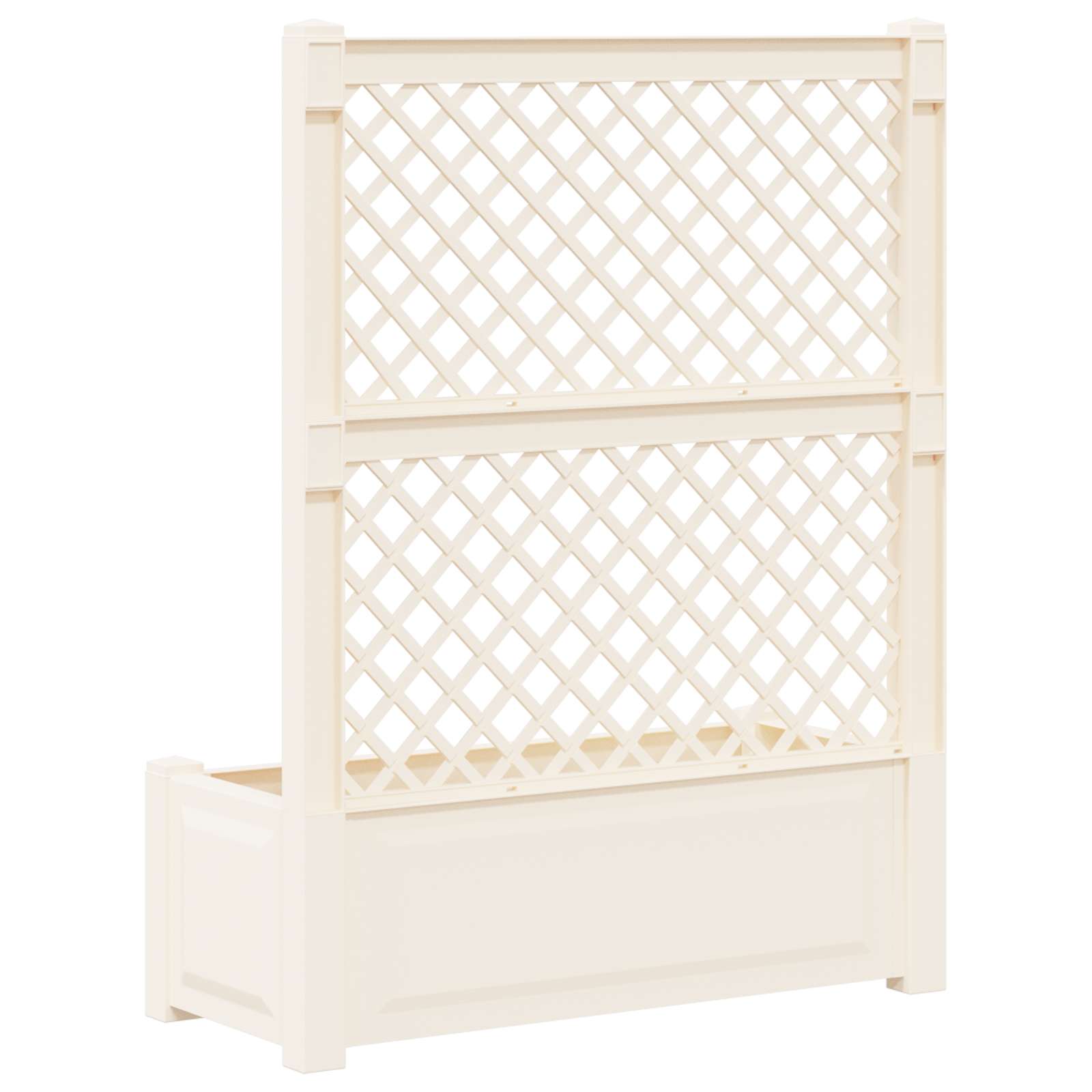 Grote plantenbak met trellis Wit 99,5 x 43 x 133,5 cm PP