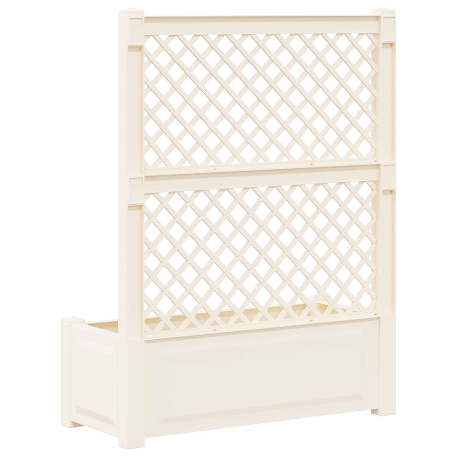Grote plantenbak met trellis Wit 99,5 x 43 x 133,5 cm PP