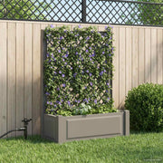 Plantenbak met trellis 99,5x43x133,5 cm grijs PP