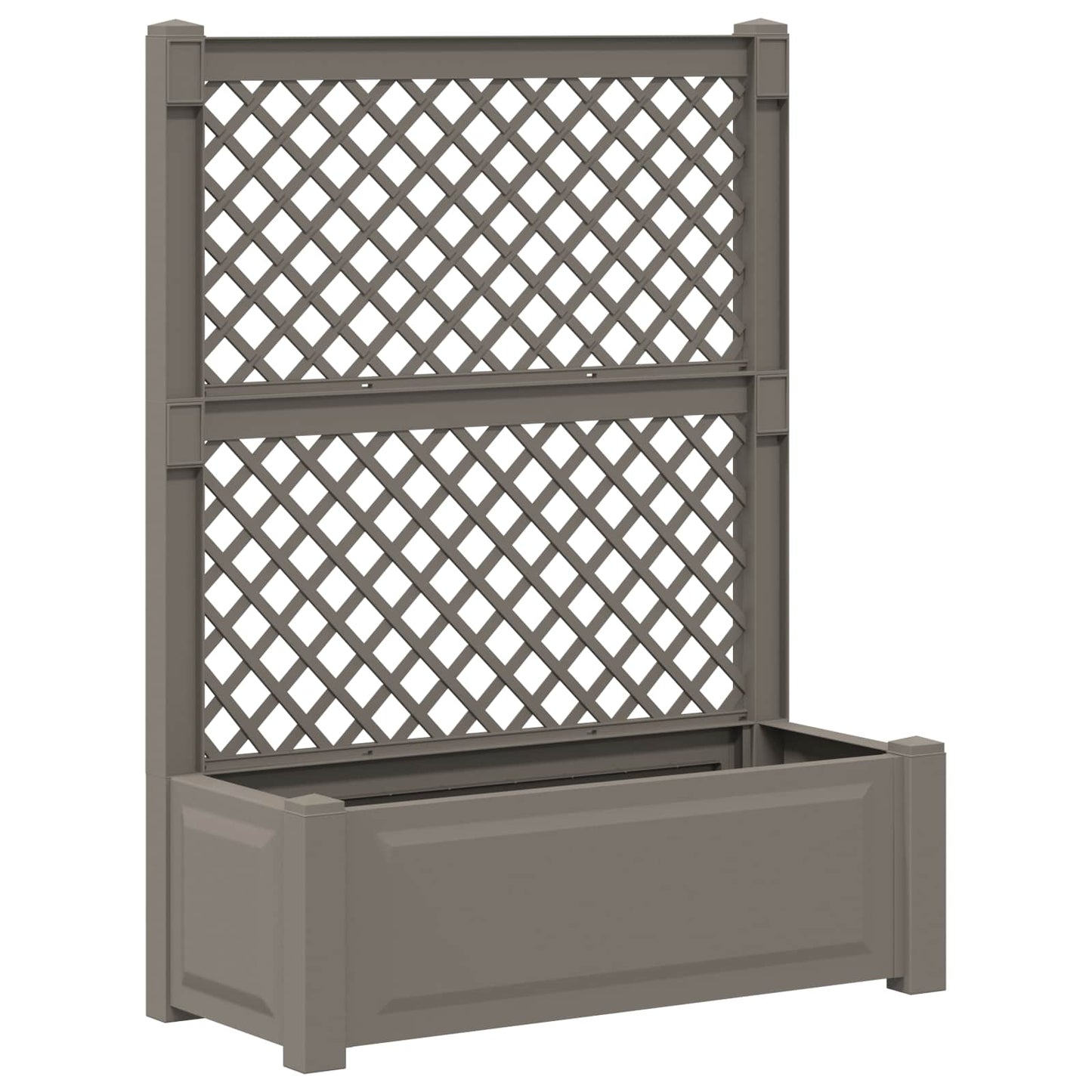 Grote plantenbak met trellis Grijs 99,5 x 43 x 133,5 cm PP