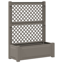Grote plantenbak met trellis Grijs 99,5 x 43 x 133,5 cm PP
