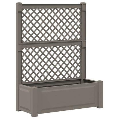 Grote plantenbak met trellis Grijs 99,5 x 43 x 133,5 cm PP
