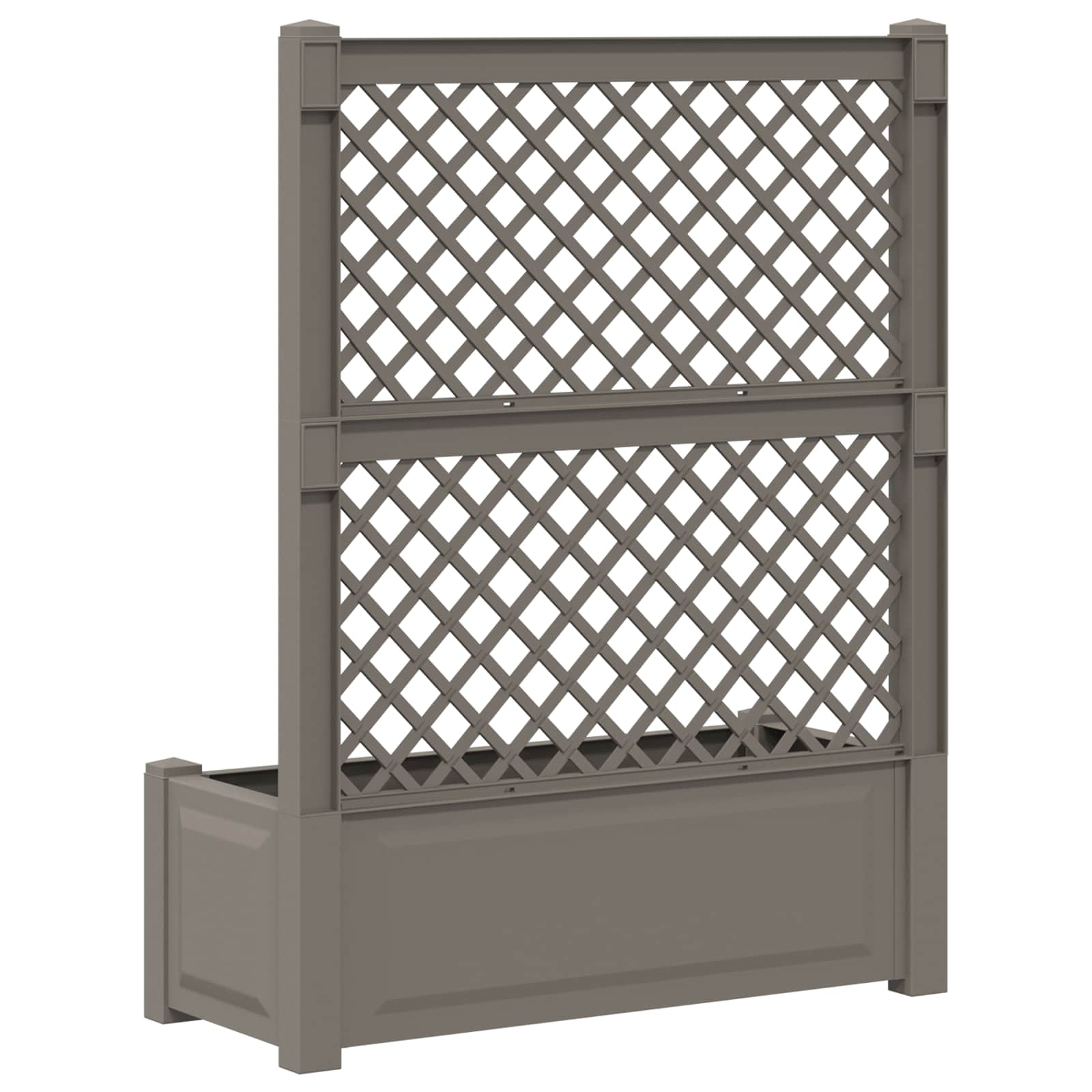 Grote plantenbak met trellis Grijs 99,5 x 43 x 133,5 cm PP