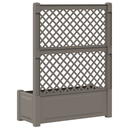 Grote plantenbak met trellis Grijs 99,5 x 43 x 133,5 cm PP