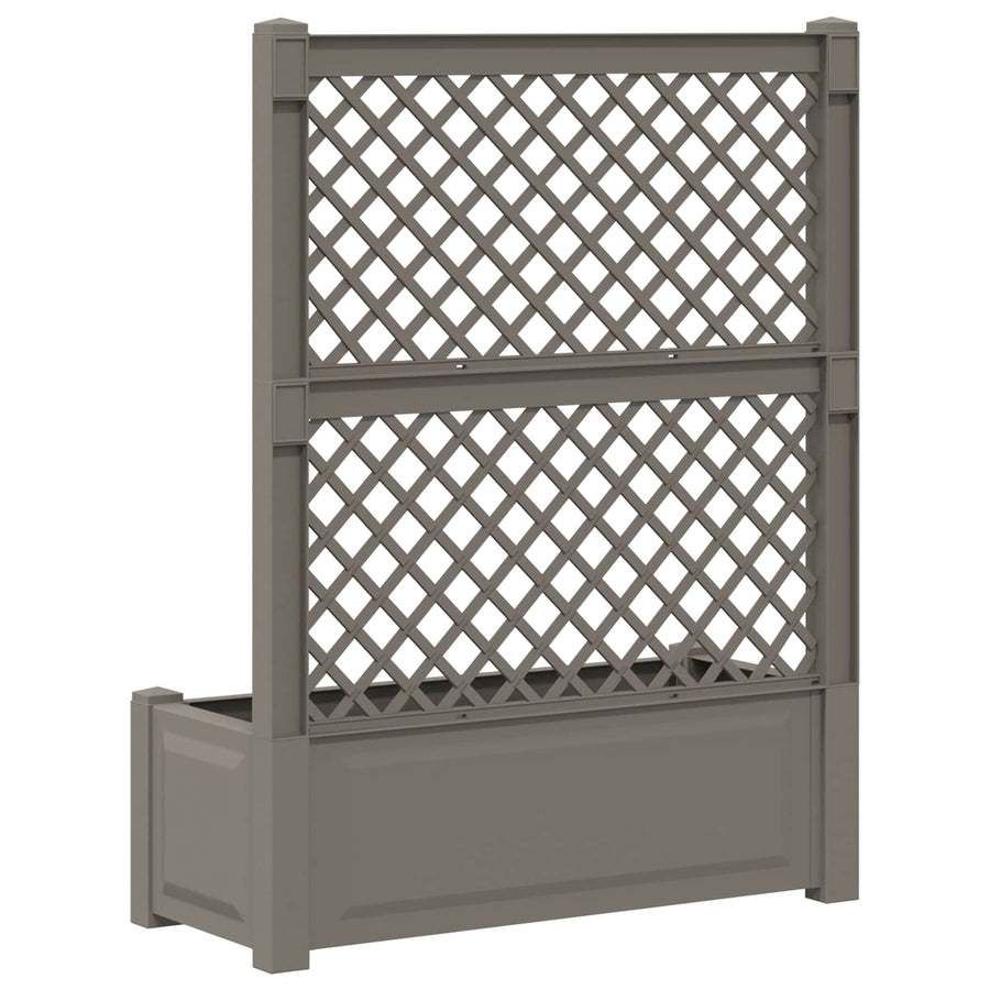 Grote plantenbak met trellis Grijs 99,5 x 43 x 133,5 cm PP