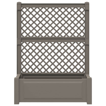Grote plantenbak met trellis Grijs 99,5 x 43 x 133,5 cm PP