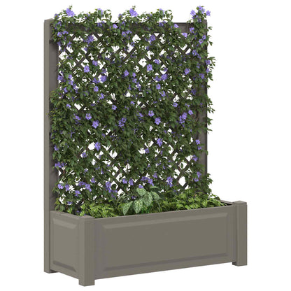 Grote plantenbak met trellis Grijs 99,5 x 43 x 133,5 cm PP