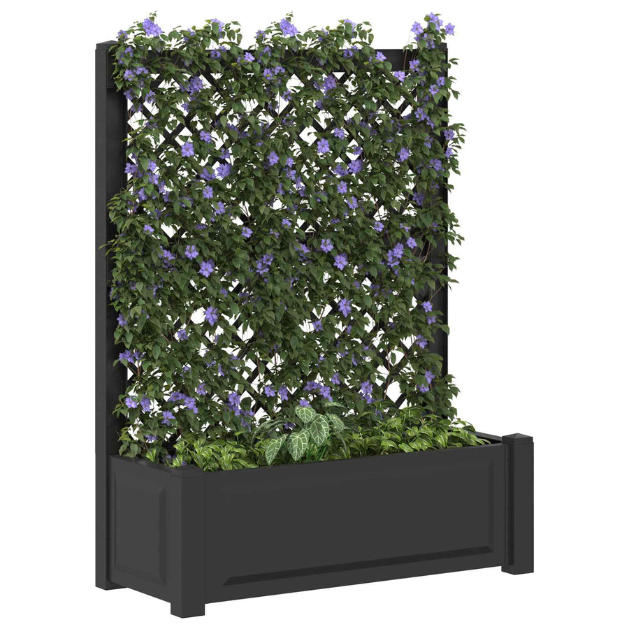 Grote plantenbak met trellis Antracietkleurig