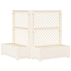 Plantenbak met trellis 143x143x133,5 cm wit PP