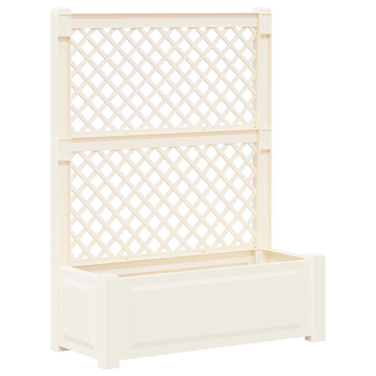 Grote plantenbak met trellis 2 pcs Wit 143 x 143 x 133,5 cm PP