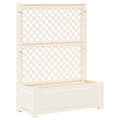 Grote plantenbak met trellis 2 pcs Wit 143 x 143 x 133,5 cm PP