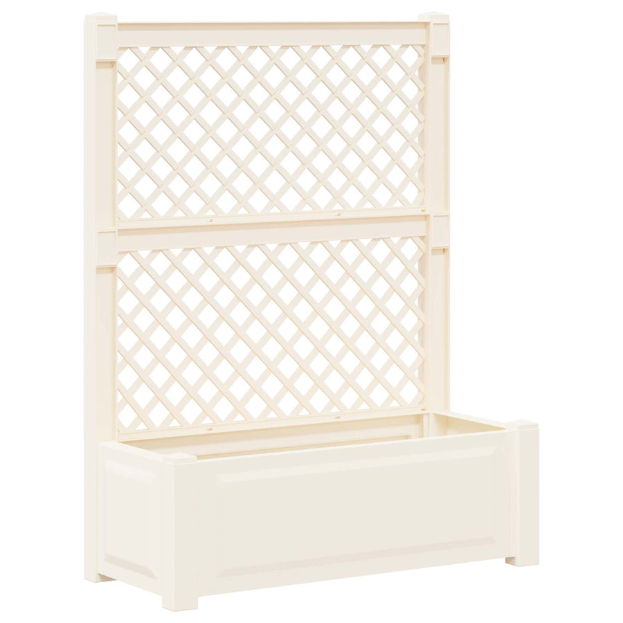 Grote plantenbak met trellis 2 pcs Wit 143 x 143 x 133,5 cm PP