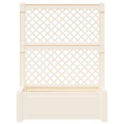 Grote plantenbak met trellis 2 pcs Wit 143 x 143 x 133,5 cm PP