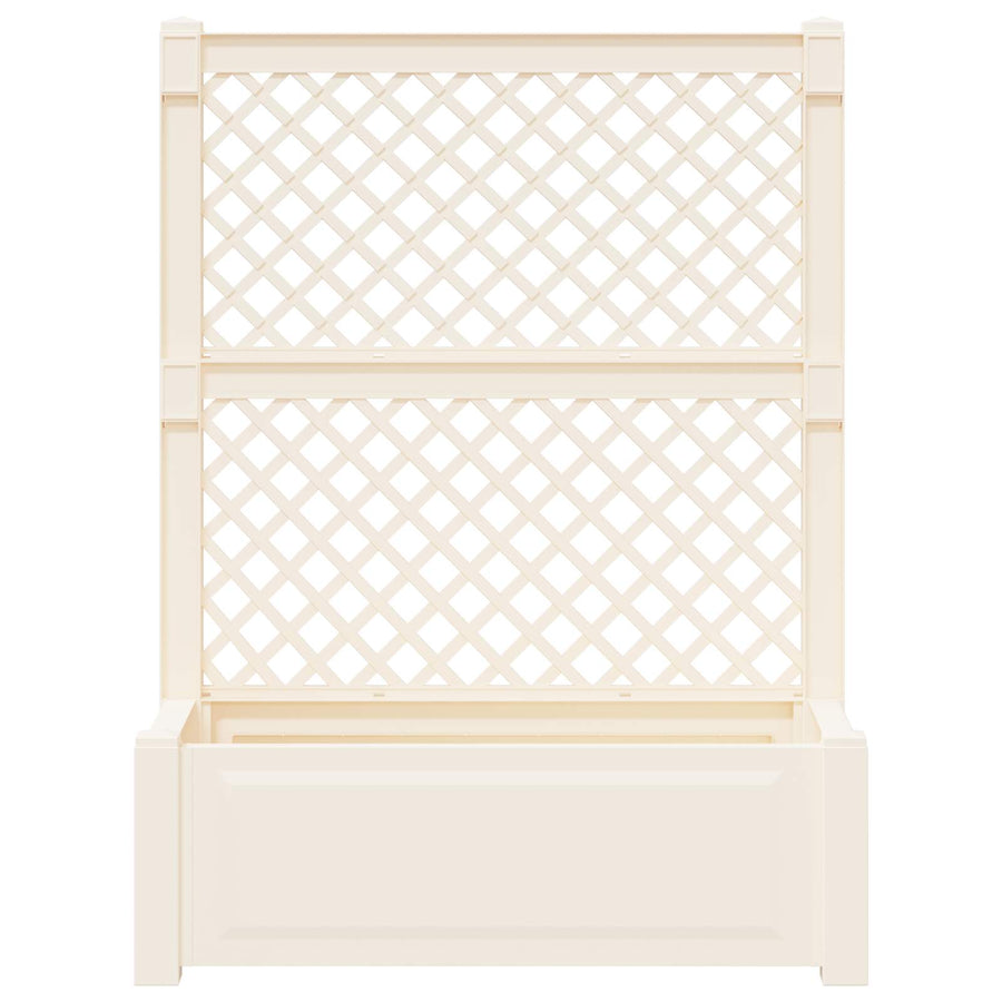 Grote plantenbak met trellis 2 pcs Wit 143 x 143 x 133,5 cm PP