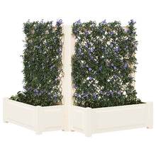 Grote plantenbak met trellis 2 pcs Wit 143 x 143 x 133,5 cm PP