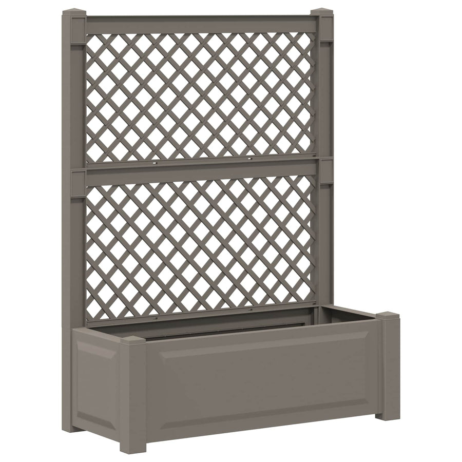 Grote plantenbak met trellis 2 pcs Grijs 143 x 143 x 133,5 cm
