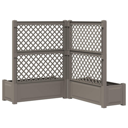 Grote plantenbak met trellis 2 pcs Grijs 143 x 143 x 133,5 cm