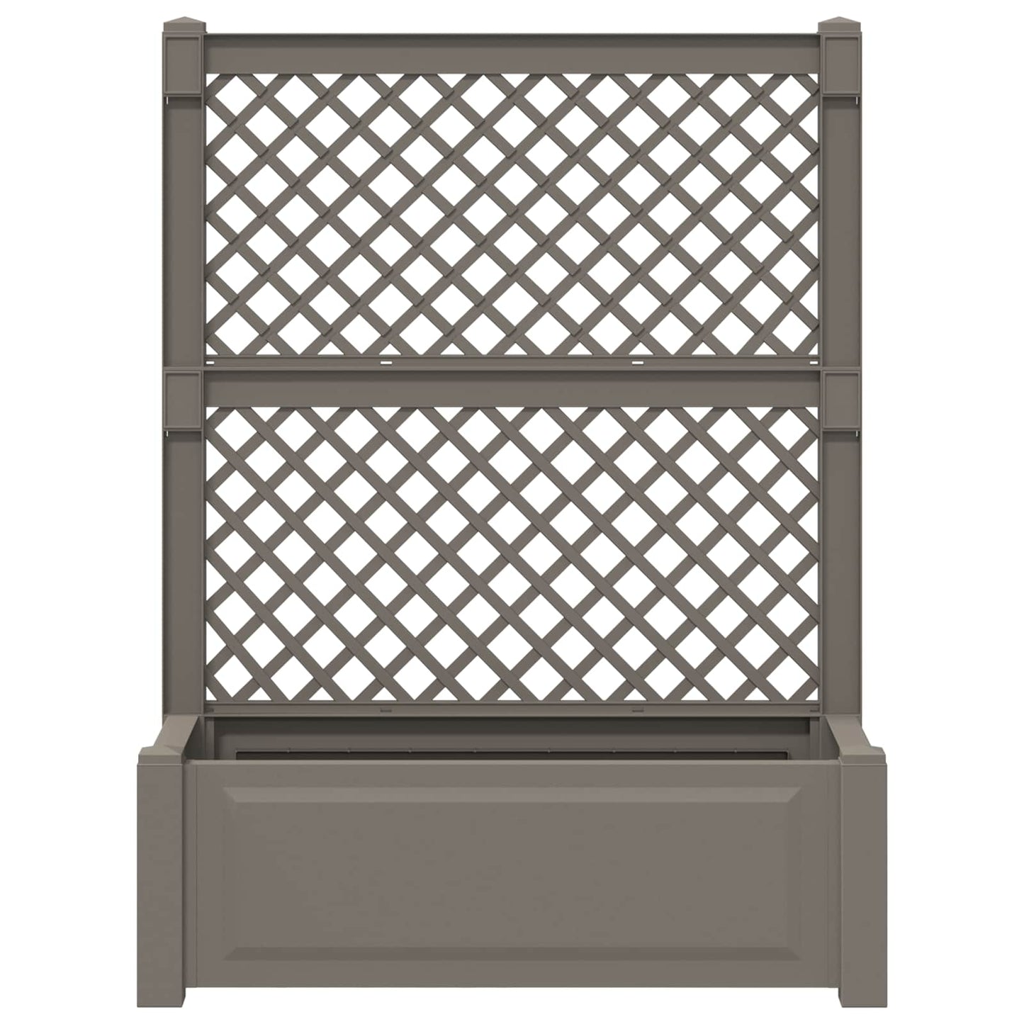 Grote plantenbak met trellis 2 pcs Grijs 143 x 143 x 133,5 cm