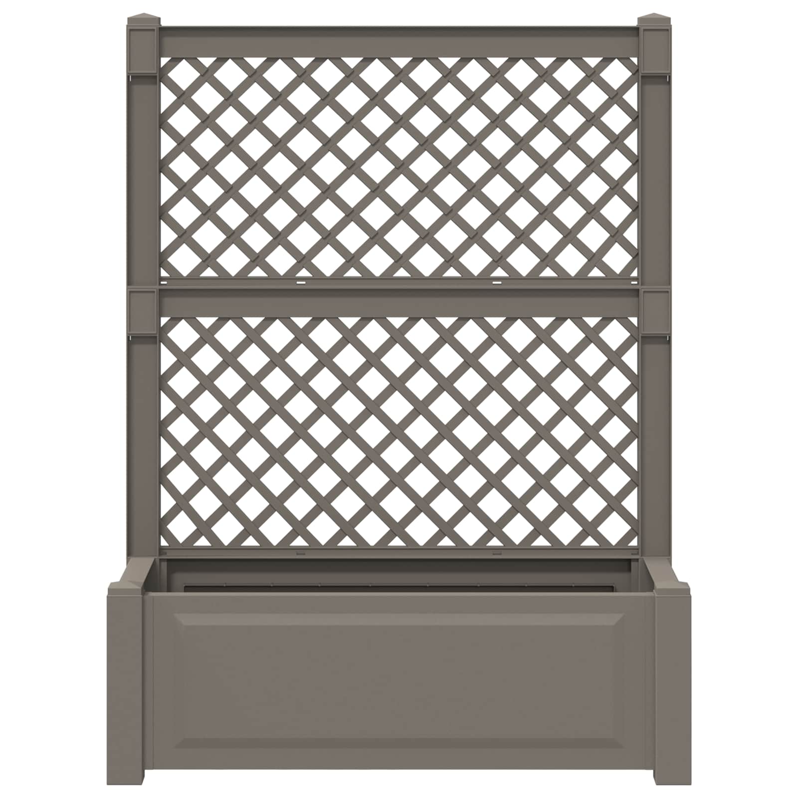Grote plantenbak met trellis 2 pcs Grijs 143 x 143 x 133,5 cm